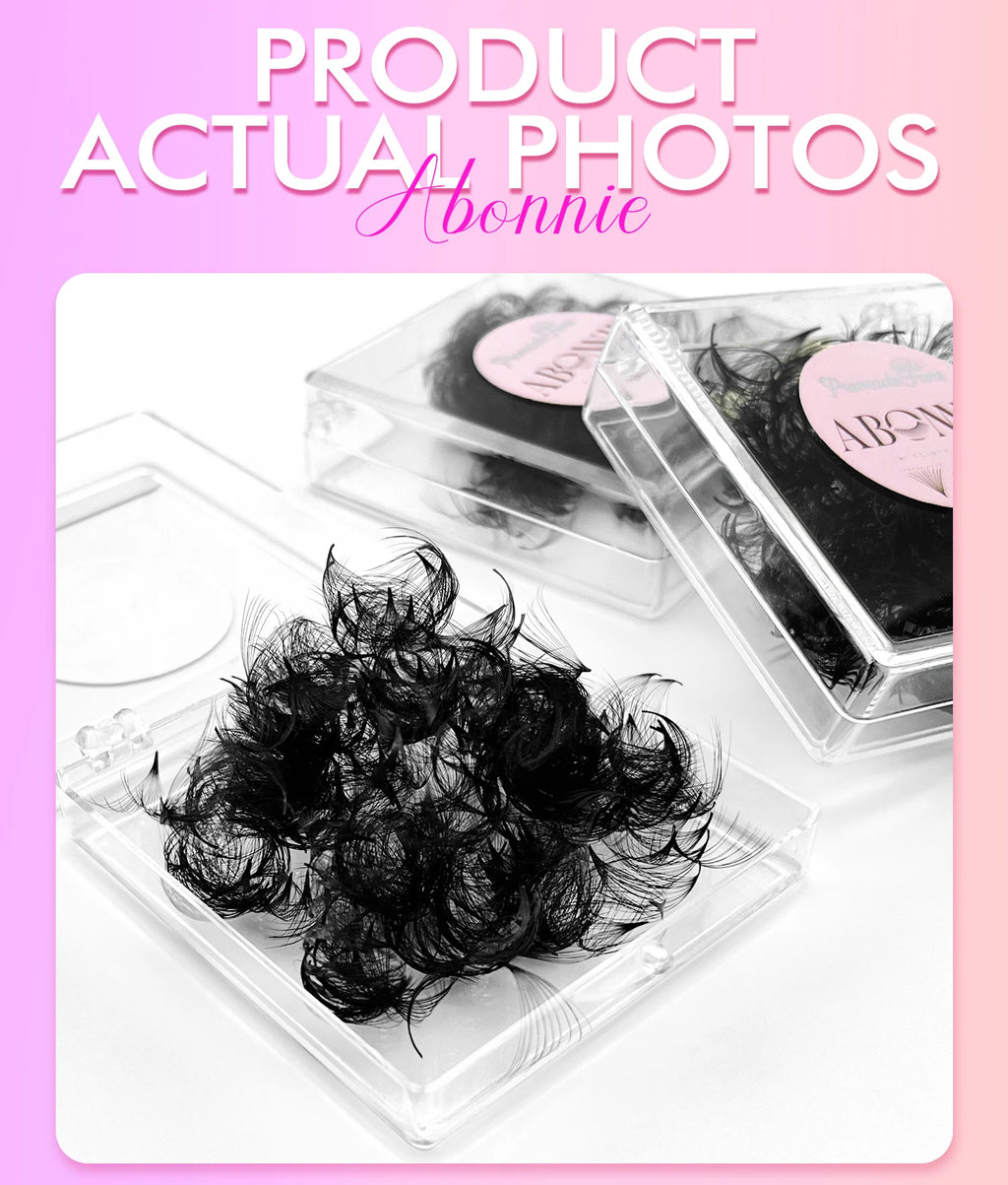 ABONNIE Loose 8D-20D Pointy Base Short Stem Premade Russian Volume Fans Faux Mink Premade Eyelash Extensions Makeup Cilios