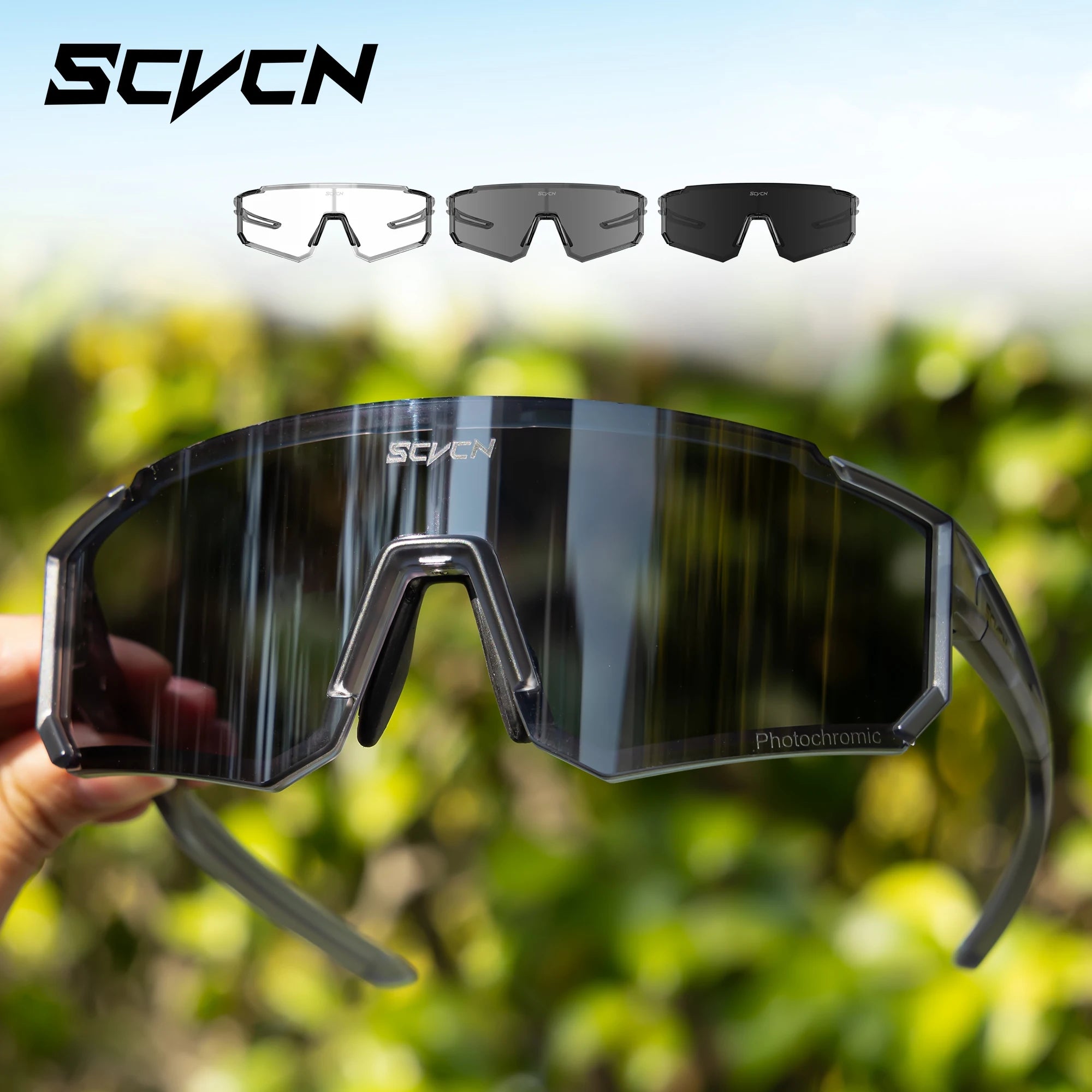 SCVCN Photochromic Hiking Eyewear Cycling Glasses Sports Sunglasses for Women Outdoor Road  MTB Bike Glasses UV400 Men Windproof