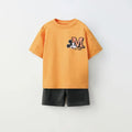 2025 Summer New Donald Duck Boys And Girls T-shirt Cute Cartoon Fashion Casual Short Sleeve+shorts Children's Set Two Piece Set