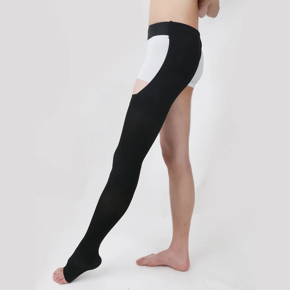Legbeauty 20-30mmHg Medical Thigh High Compression Stockings Unisex Open Toe Varicose Veins Sock Single Leg Lymphedema Pantyhose