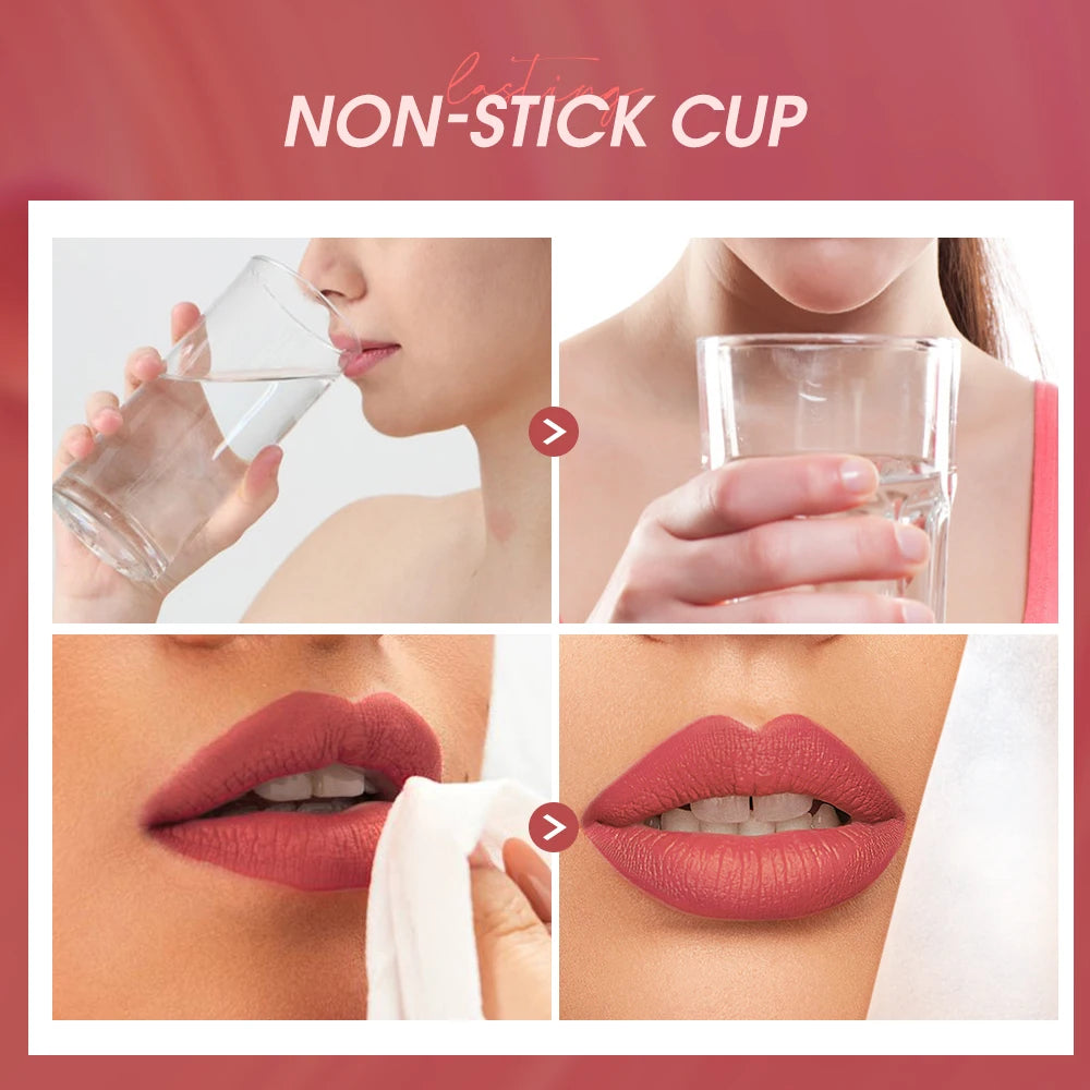 Velvet Matte Lip Gloss Tint 12 Shades Waterproof Long Lasting Nonstick Cup Liquid Lipstick Makeup Cosmetics For Women