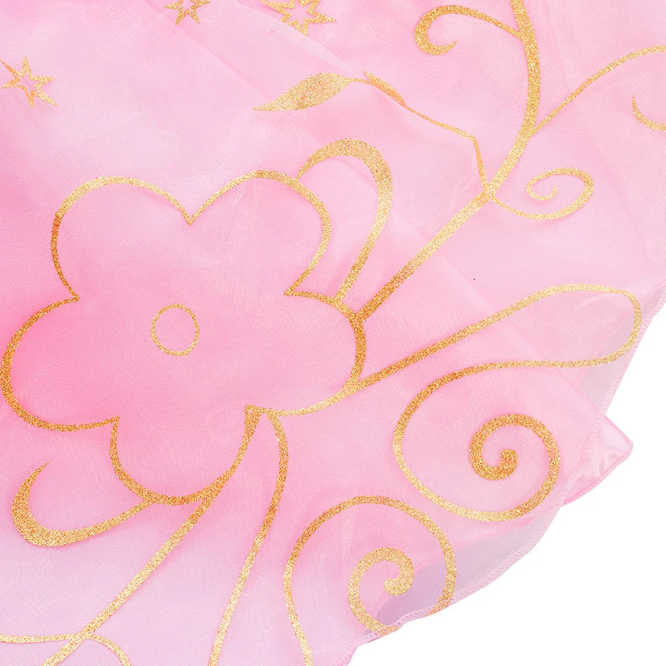 Little Girls Children Sleeveless Pink Dresses Children Summer Clothing Kids Princess Carnival Christmas Luxury Cosplay Dresses