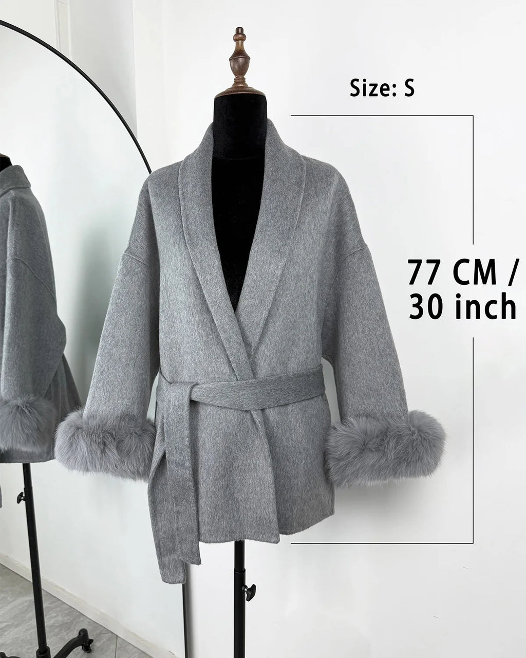 TARUXY Fox Fur Woolen Coats Women's Short Coat Office Lady Removable Elegant Double-sided Wool Overcoat 2025 New Cardigan Jacket