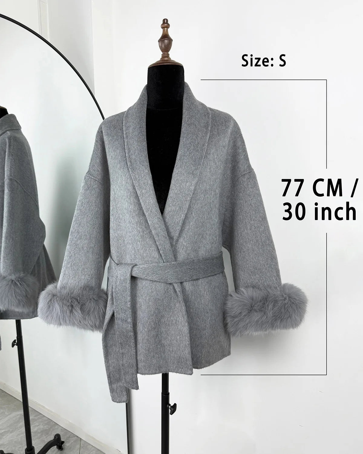 TARUXY Fox Fur Woolen Coats Women's Short Coat Office Lady Removable Elegant Double-sided Wool Overcoat 2025 New Cardigan Jacket