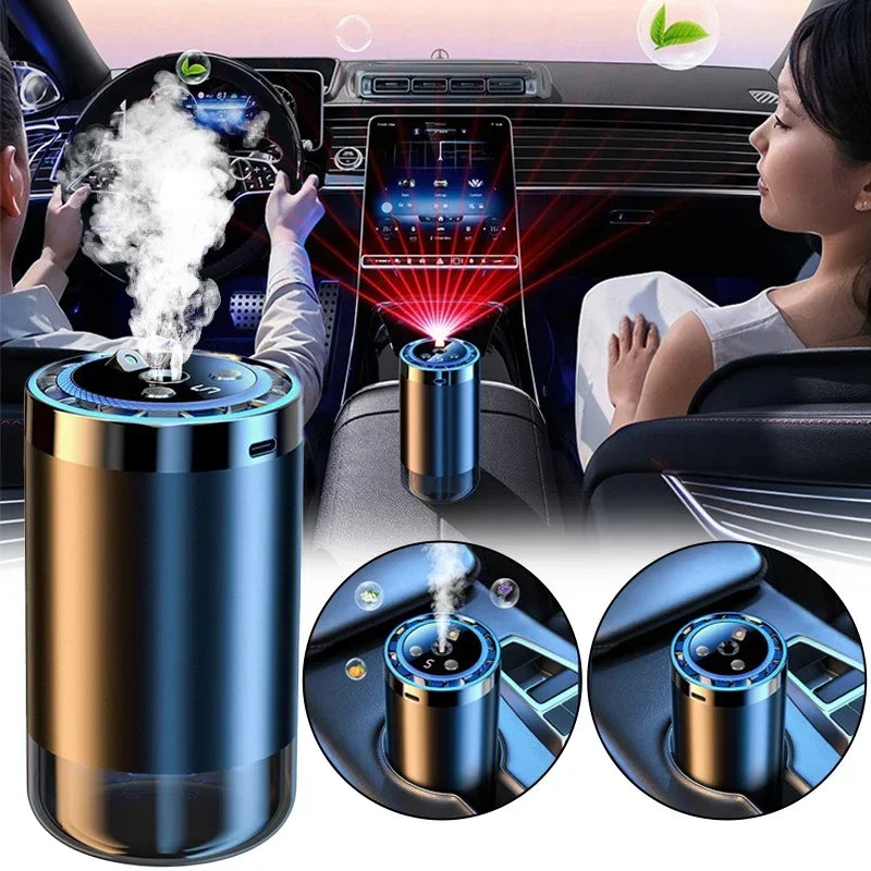 5 Modes Car Mounted Perfume Aromatherapy Automatic Spray Odor Removal Aluminum Alloy Colorful Atmosphere Light Star Ceiling