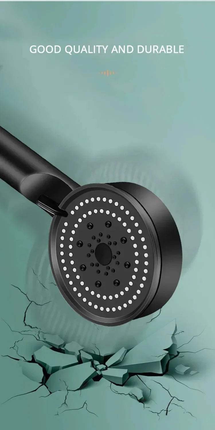 Booster Shower Head 5 Modes Household Adjustable High Pressure Water Massage Shower Head Handheld Spray Shower Bathroom Supplies