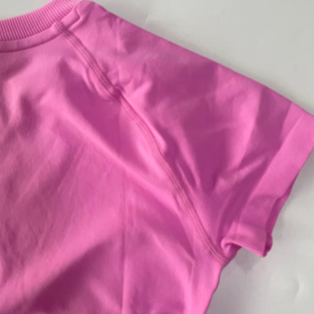 2 Piece Sets Women Outfit Longline Short Sleeve Gym Crop Top High Waist Workout Shorts Sports Suit Fitness Clothes Yoga Set