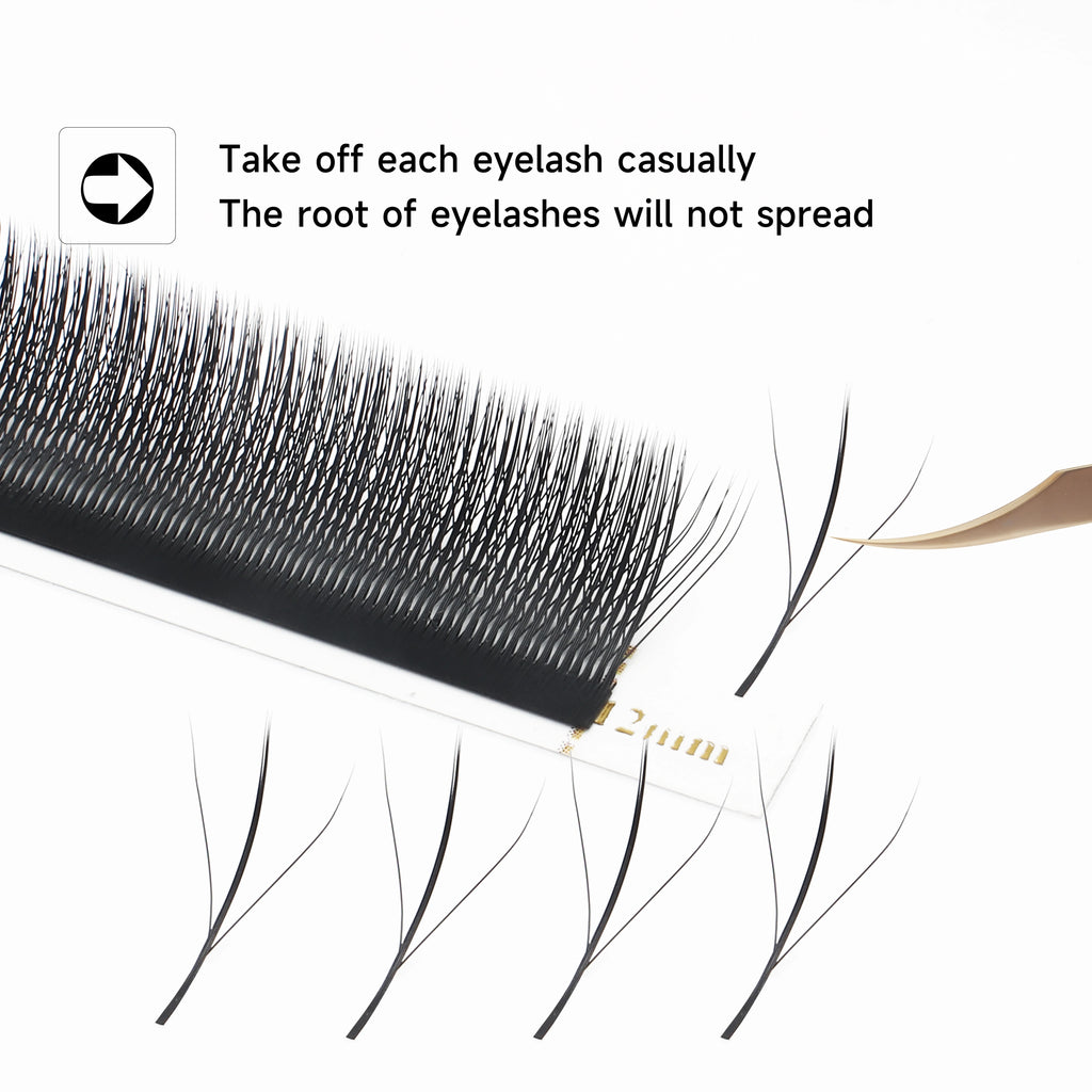 XIUSUZAKI YY Shape Black Brown Eyelashes Extensions Two Tips 2D YY False Lashes Natural Premade Volume Fans Individual Lashes