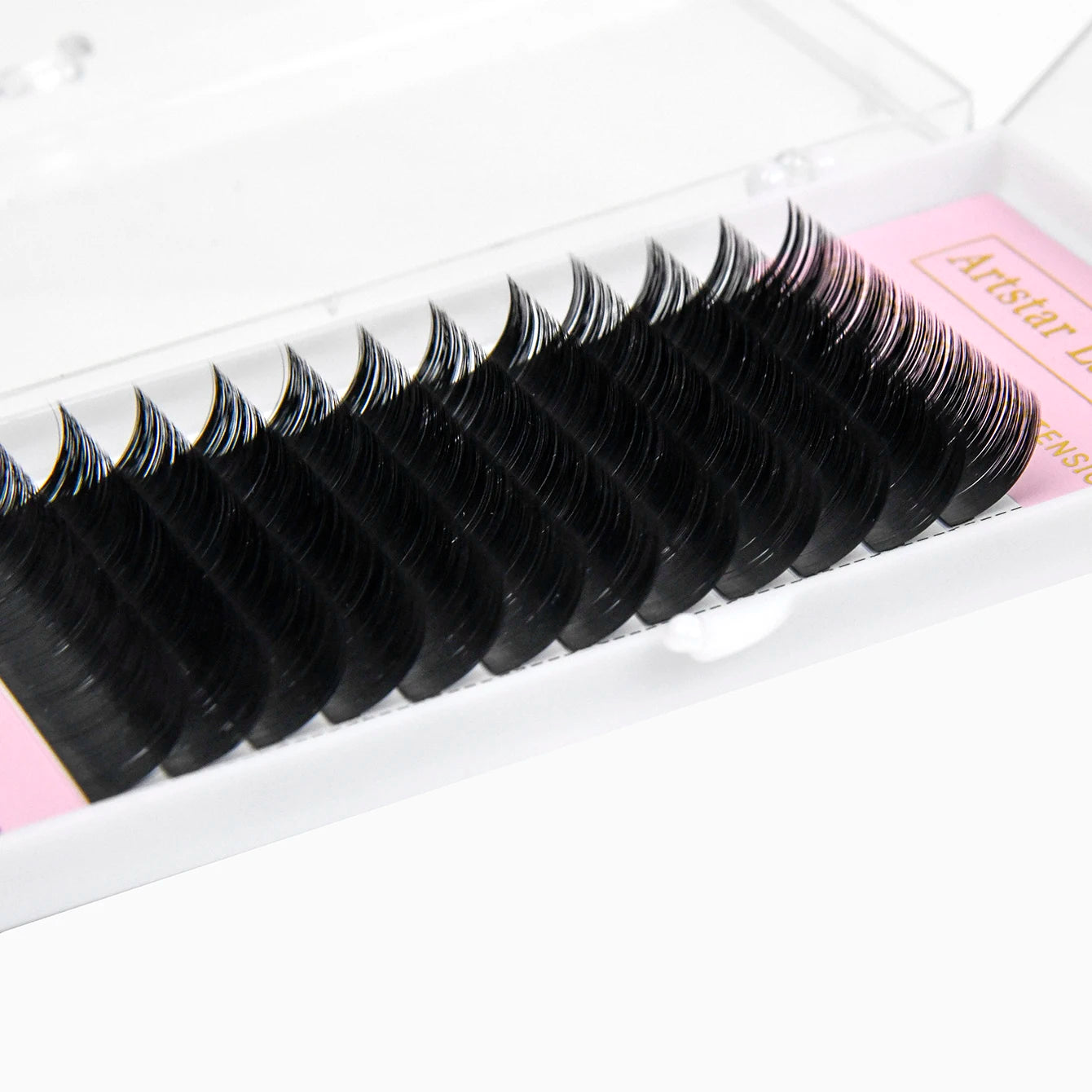 ARTSTAR 12Rows/tray False Eyelashes  J B Curl  6-20mm   Eyelashes Extensions  Matte Black Lashes Makeup tool
