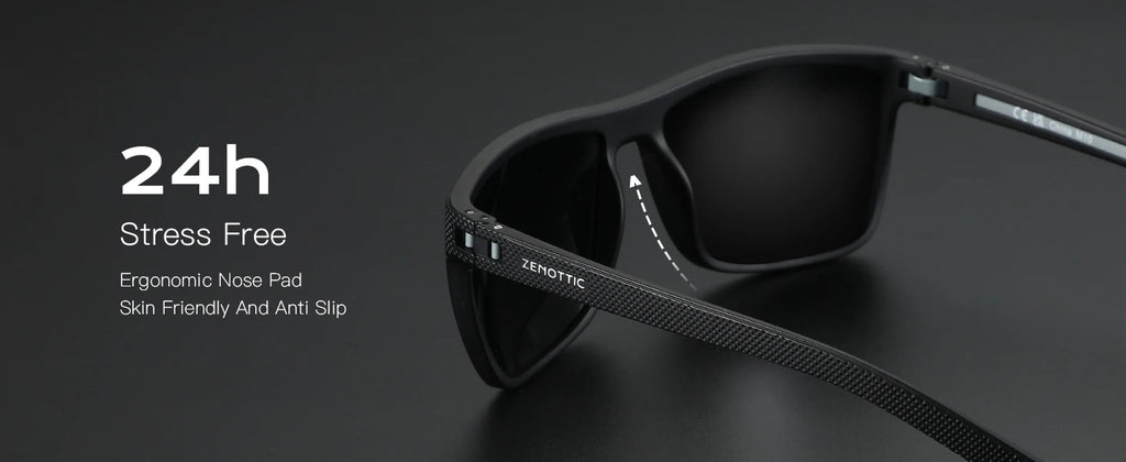 ZENOTTIC Polarized Sunglasses for Men Lightweight TR90 Frame UV400 Protection Square Sun Glasses