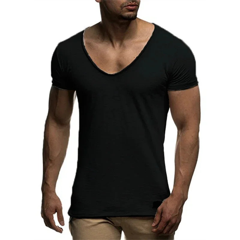 MRMT 2026 Brand New Men's T Shirt Fashion Chicken Heart V Collar Recreation T-shirt for Male Short-sleeved Man Tops T-shirt Tees