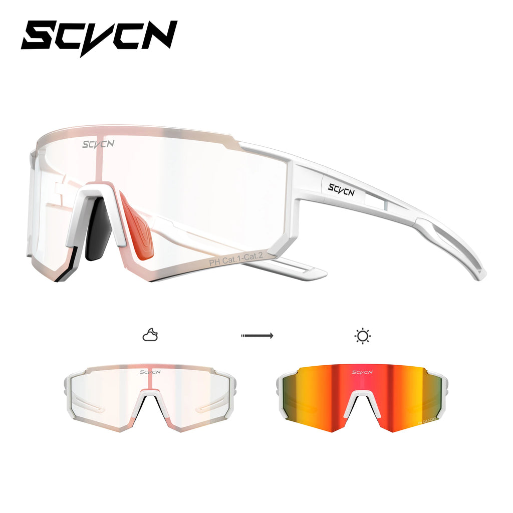 SCVCN Photochromic Sunglasses Outdoor Sports Bike Cycling Glasses Man MTB Climbing Glasses Women Driving Bicycle Eyewear New
