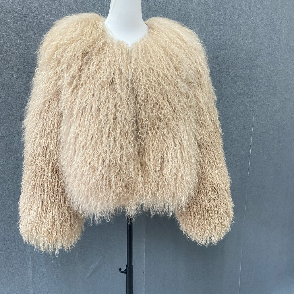 New Winter Autumn Fashion Real Fur Jacket Women Genuine Mongolia Sheep Fur Coat