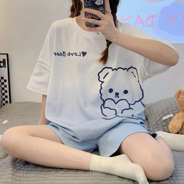 Sleepwear Set Women Short Pajamas for Women Women's Summer Pajamas Pajama Sets Pijama Woman Home Wear Panties Sleep Lounge