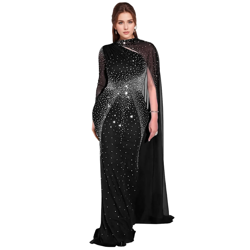 African Dresses For Women 2025 New Elegant Africa Clothing Turkey Wedding Party Long Dress Luxury rhinestone party dress Outfits