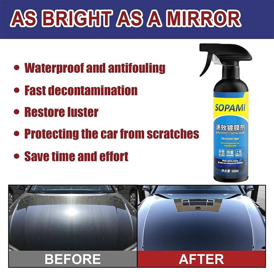 Car coating agent Quick acting car paint waxing coating solution Crystal plating spray polishing
