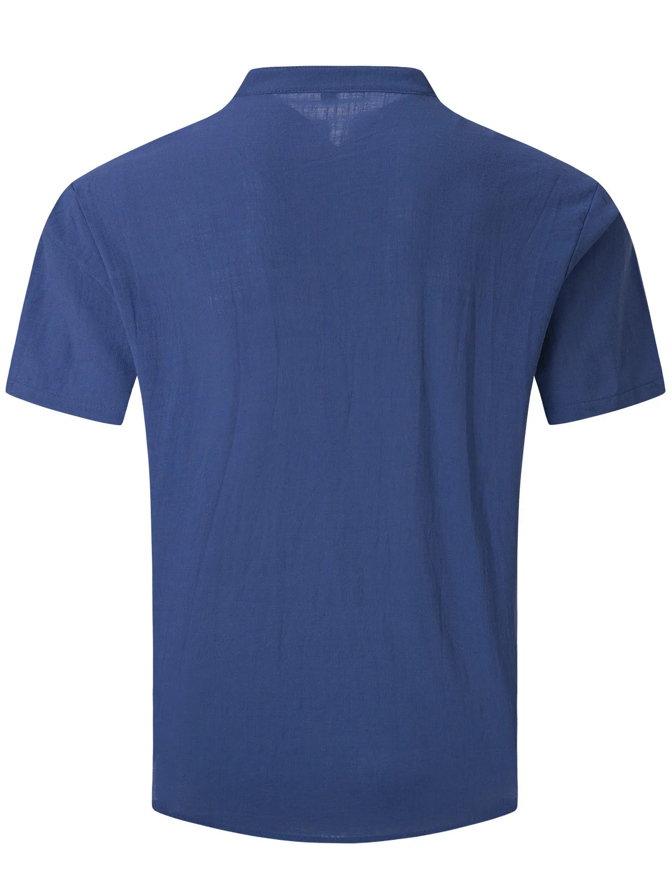 Men's New Vintage Cotton Linen Henley Shirt Short Sleeve Fashion Casual Breathable Solid Color Summer Daily Tops
