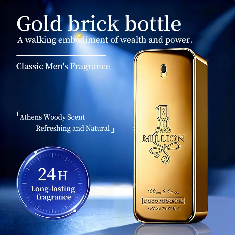Paco Rabanne 1 Million for Men Eau de Toilette Spray 3.4 oz Spicy Cinnamon Citrus Amber Leather 24 Hour Long Lasting Cologne