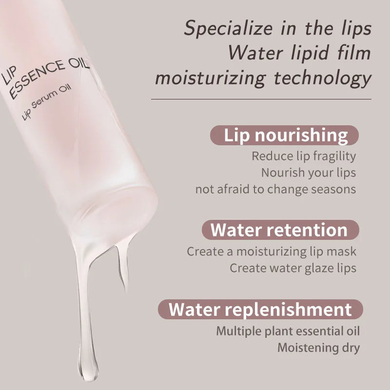 Squalane Hydrating Lip Serum & Lip Oil,Long-Lasting Moisture,Non-Greasy,Vitamin E, Nourishing Lip Care For Dry Cracked Lip Tones
