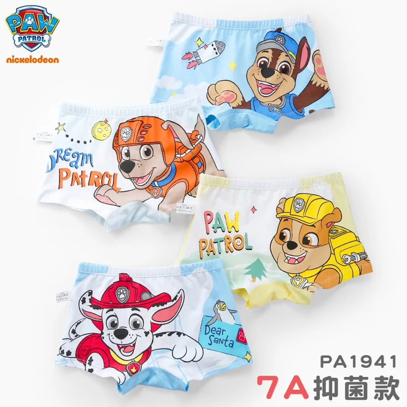 4Pcs/Lot 100% Genuine Paw Patrol Boys Underwears Cotton Children Panties Cartoon Kids Underpants Breathable Briefs for Boy