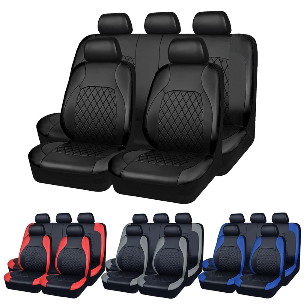 Universal Internal Seat Covers 4PCS All-Season Quilted Faux Leather Car Seat Cover
