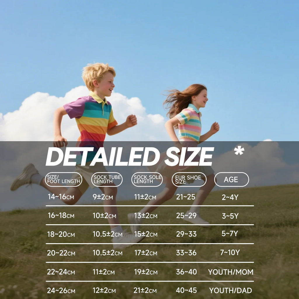 Kids Boys Girls Cotton Socks - Seamless Double Needle Ribbed 2-Stripe, Teens Students All Season School Home Sports Socks