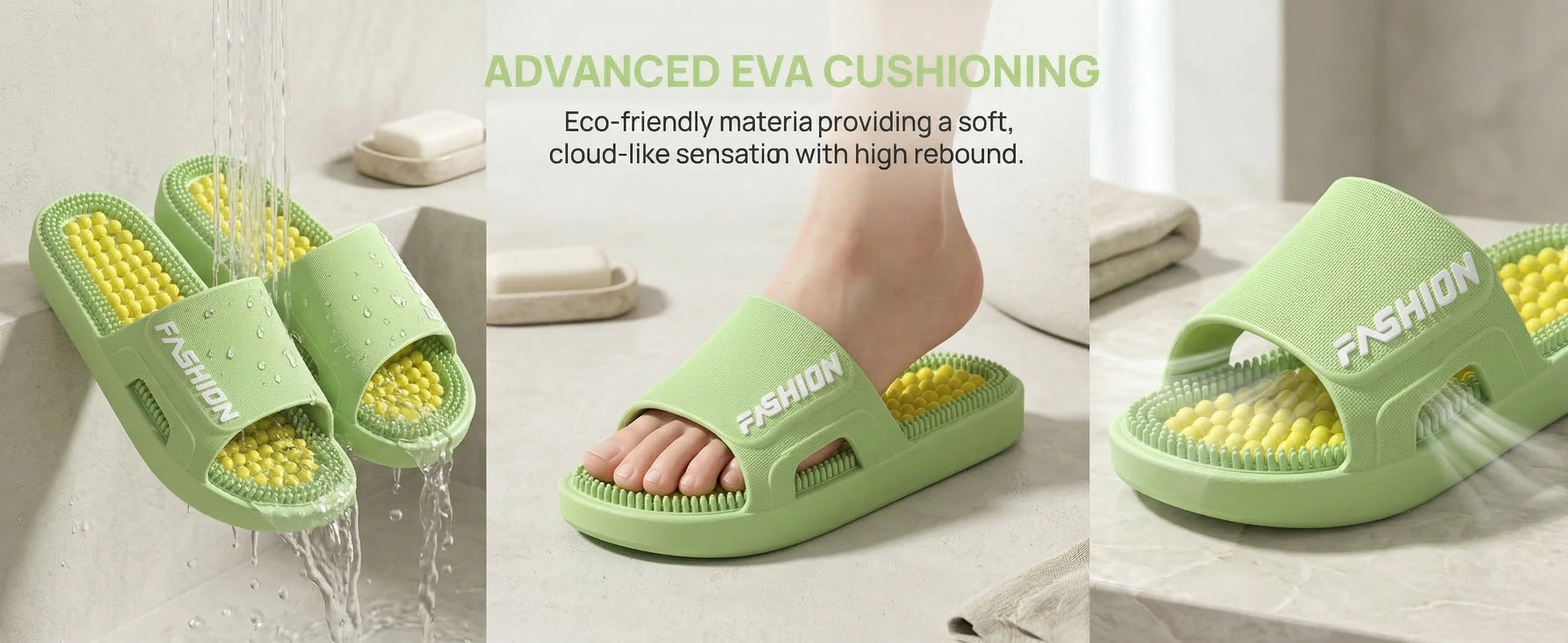Women Men Acupressure Massage Slippers Soft EVA Anti-Slip Ergonomic Reflexology Slides for Home Bathroom Indoor Outdoor Foot