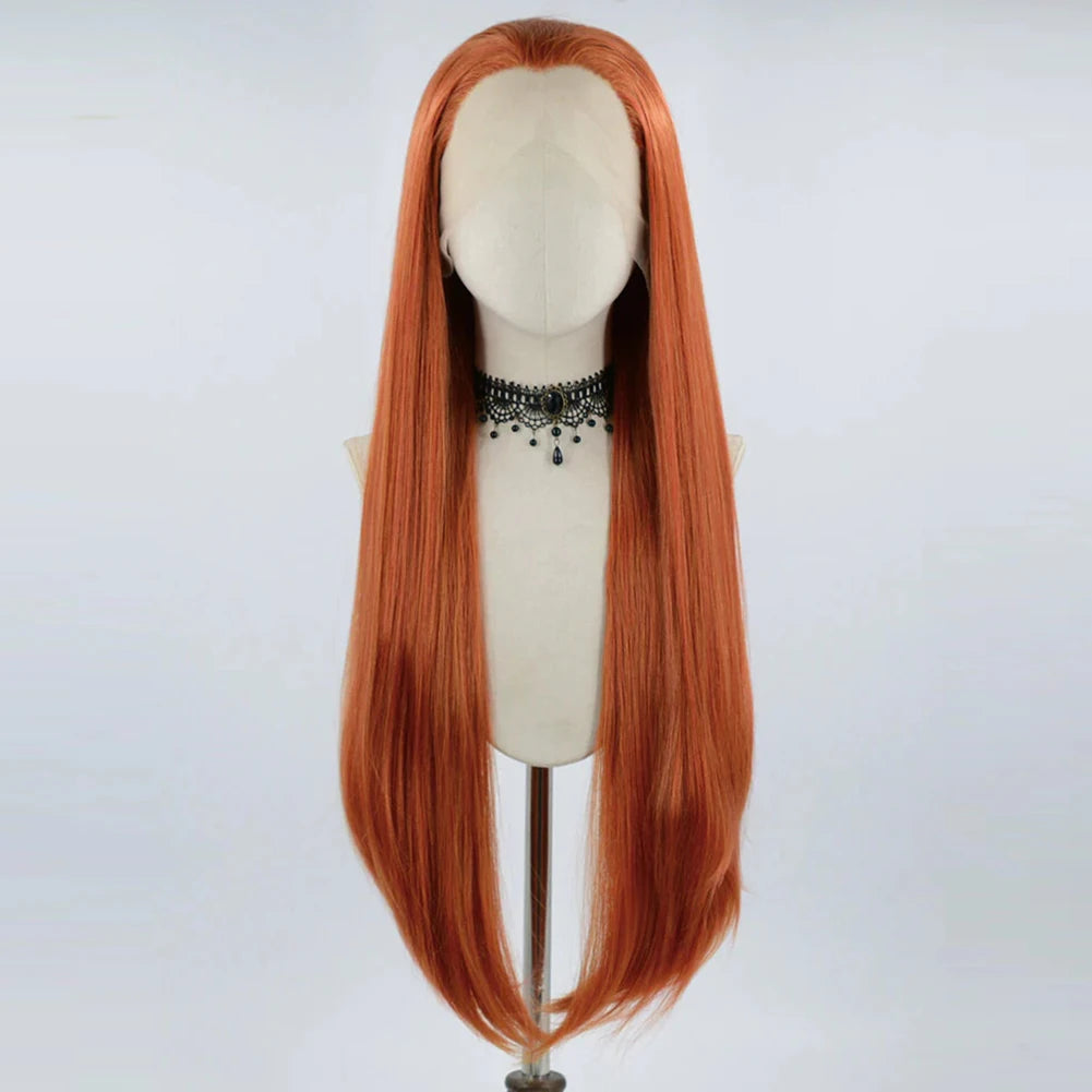 Charisma Synthetic Lace Front Wig Long Silky Straight Hair Heat Resistant Hair Synthetic Wigs For Women Ginger Blonde Wig