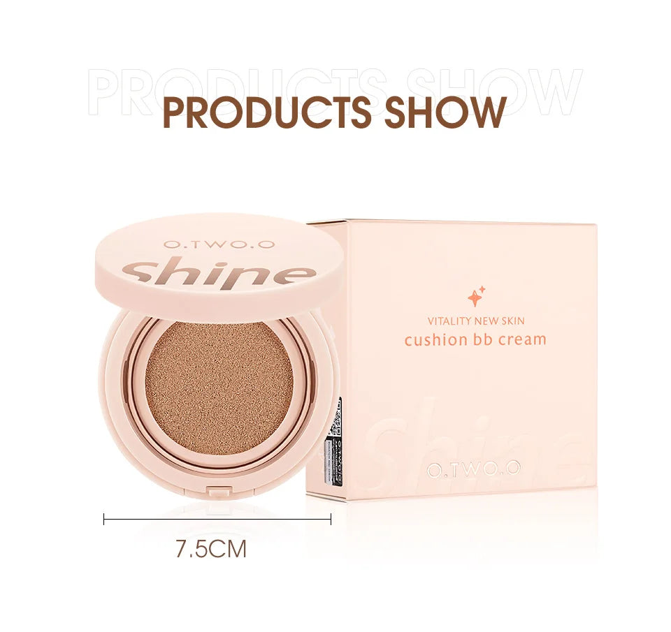 O.TWO.O Cushion Foundation 3 Colors Air Cushion BB Cream Full Coverage Breatheable Concealer Waterproof Face Foundation