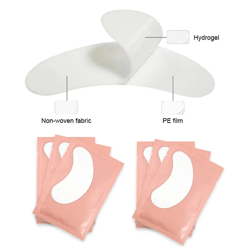50Pairs/Lots Eyelash Extension Patch Under Eye Pads Hydrogel Patches For Extension Lint Free Stickers Eyelash patches Makeup