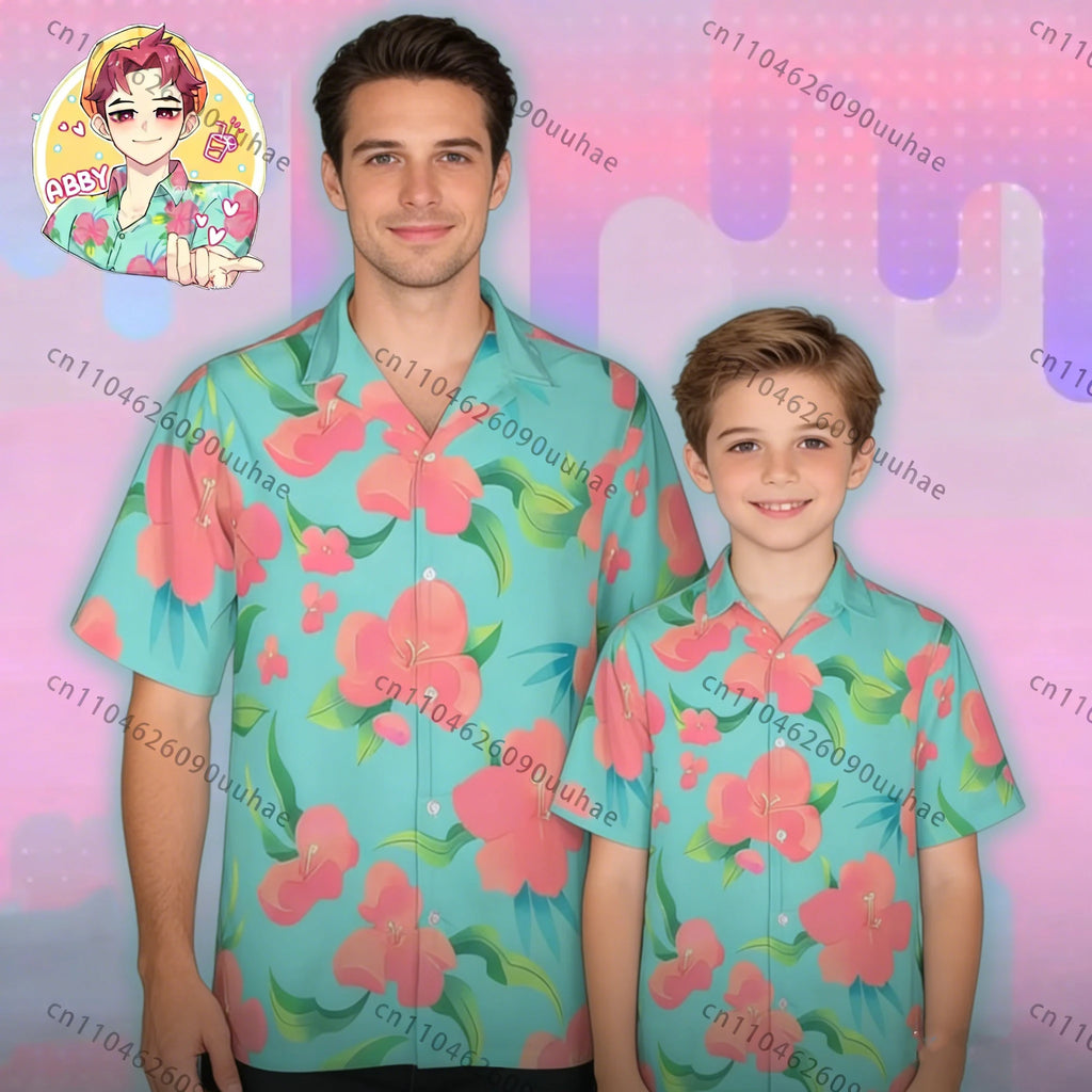 Saja Boys Hawaiian Shirt Fashion Trendy Movie Print Top Korean Streetwear Style Cosplay Outfit Shirts