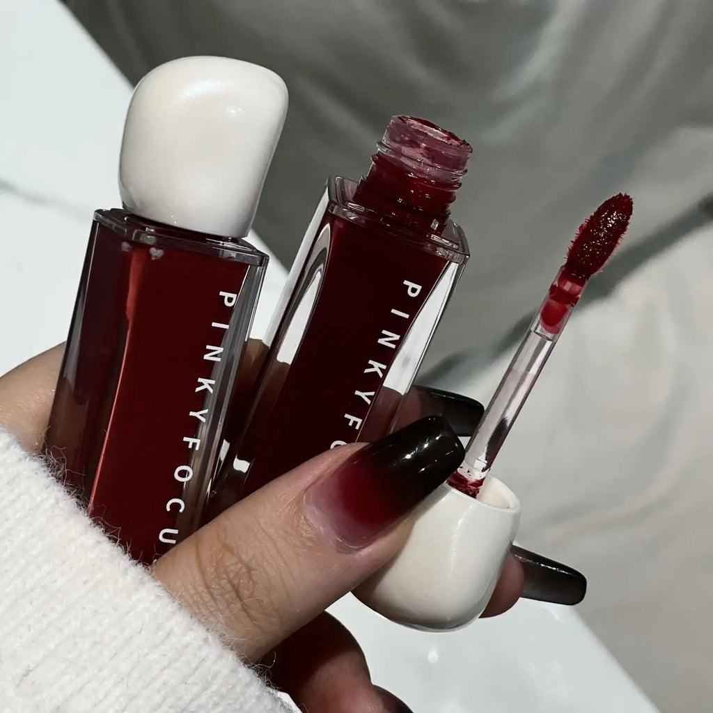 Pinkyfocus Mirror Lip Glaze - Moisturizing, Long-Lasting, Non-Stick Cup, Brightens Skin Tone, Waterproof Lip Gloss Creates Hydrated and Plump Lips, Suitable for All Skin Tones, Holiday Gift