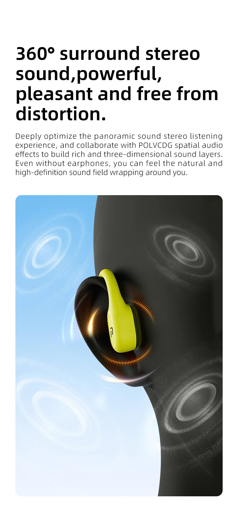 POLVCDG X9 Bone Conduction Earphones IPX8 Waterproof Open Swimming Earphones 32G Ear Hanging Earphones Tennis Running Cycling