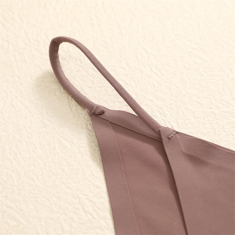 5PCS Seamless Underpants Women Ice Silk Thongs Sexy Low Waist Bikini T-back Female Solid Color Traceless G-String Panties XS-XL