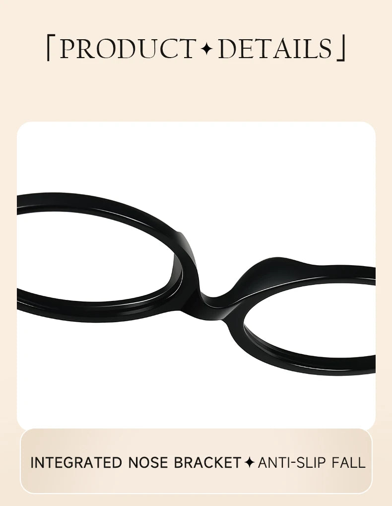 2025 BEAU FIVE New Women's Retro High-End Oval Frame Photochromic Glasses - Slimming and Suitable for Natural Looks F102
