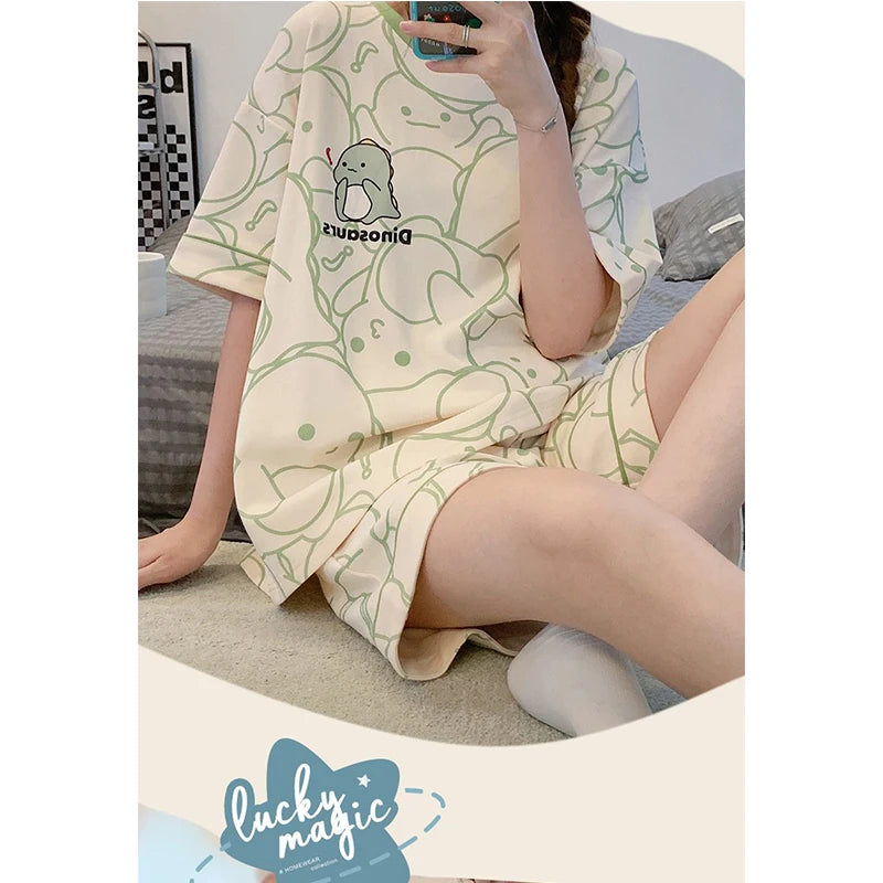Sleepwear Set Women Short Pajamas for Women Women's Summer Pajamas Pajama Sets Pijama Woman Home Wear Panties Sleep Lounge