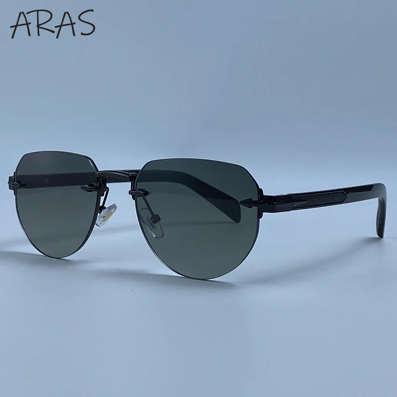 2026 Fashion Square Rimless Sunglasses Women Vintage Gold Metal Frameless Polygon Sun Glasses Lady Pilot Eyewear Cut Edge Shades