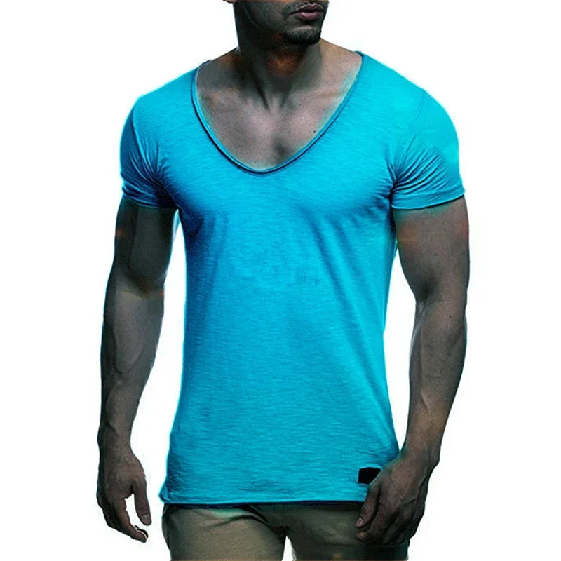 MRMT 2026 Brand New Men's T Shirt Fashion Chicken Heart V Collar Recreation T-shirt for Male Short-sleeved Man Tops T-shirt Tees