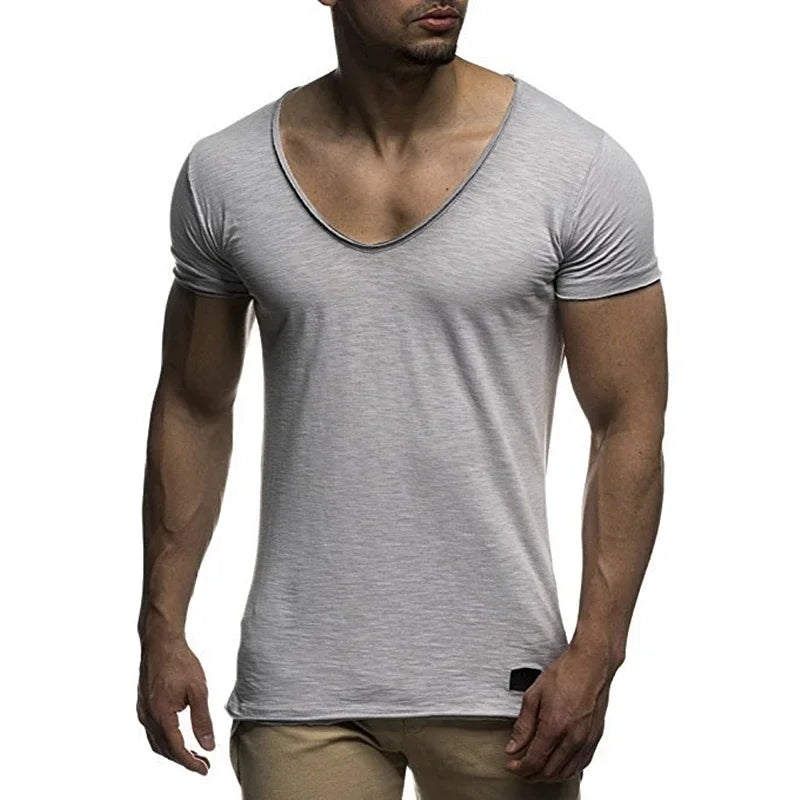 MRMT 2026 Brand New Men's T Shirt Fashion Chicken Heart V Collar Recreation T-shirt for Male Short-sleeved Man Tops T-shirt Tees