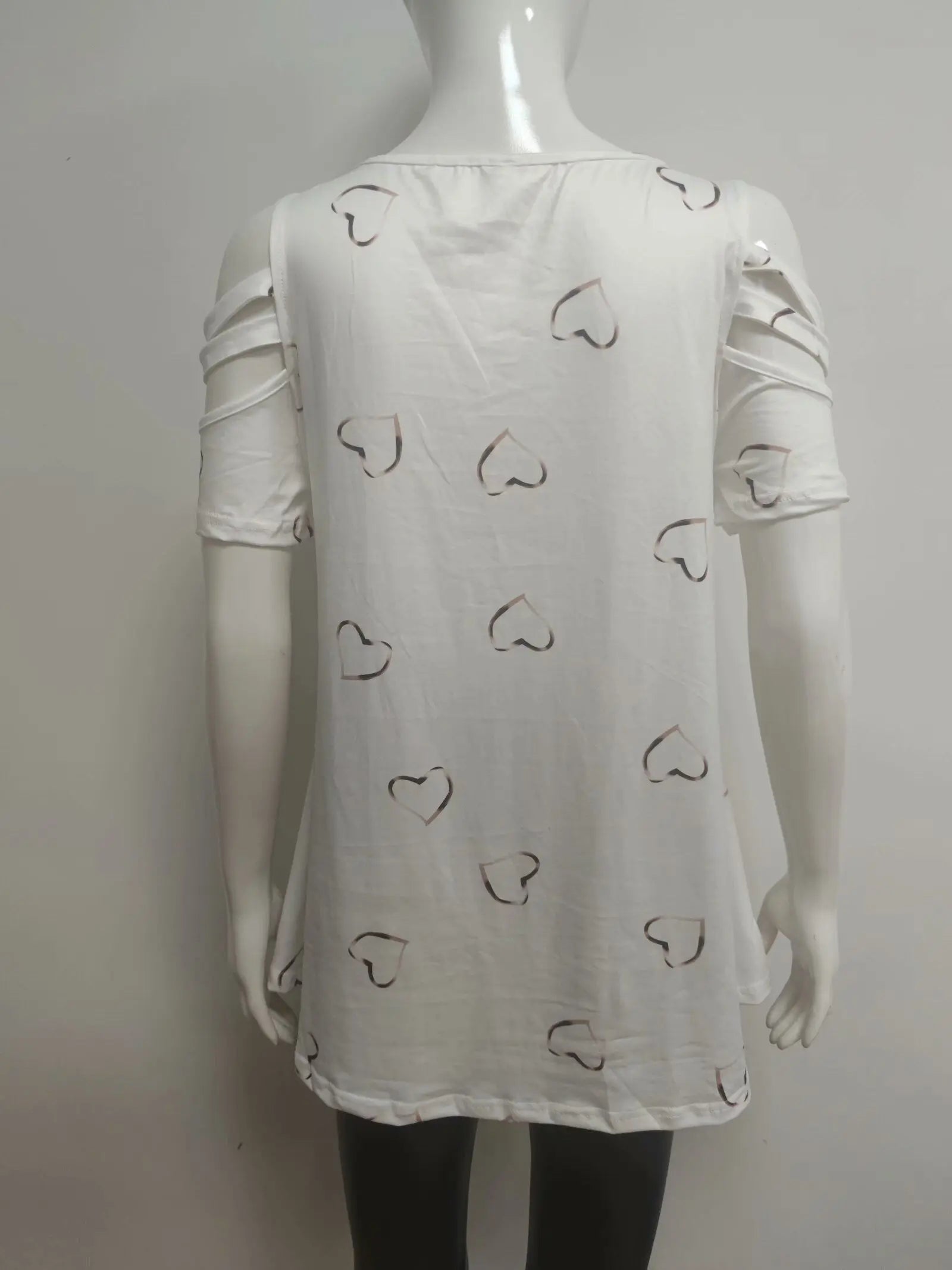 2024 Summer Women's V-Neck Zipper Printed Short Sleeve Tops Loose T-Shirts