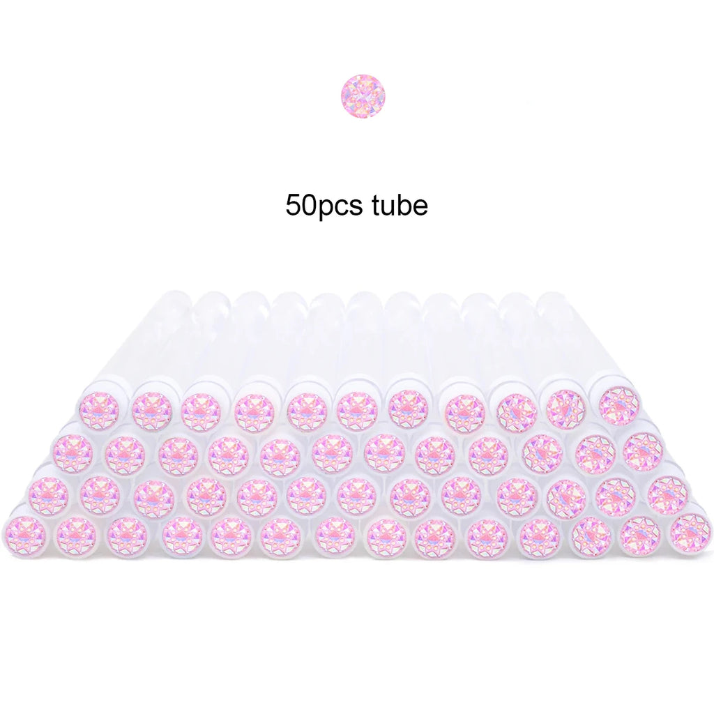 50Pcs Eyelash Brush Tubes With Crystal Lash Mascara Wands Eyebrow Comb Spoolies Container Lash Brush Applicators Makeup Tools
