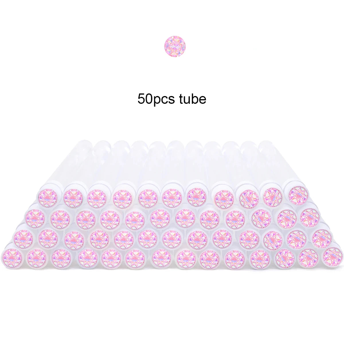 50Pcs Eyelash Brush Tubes With Crystal Lash Mascara Wands Eyebrow Comb Spoolies Container Lash Brush Applicators Makeup Tools