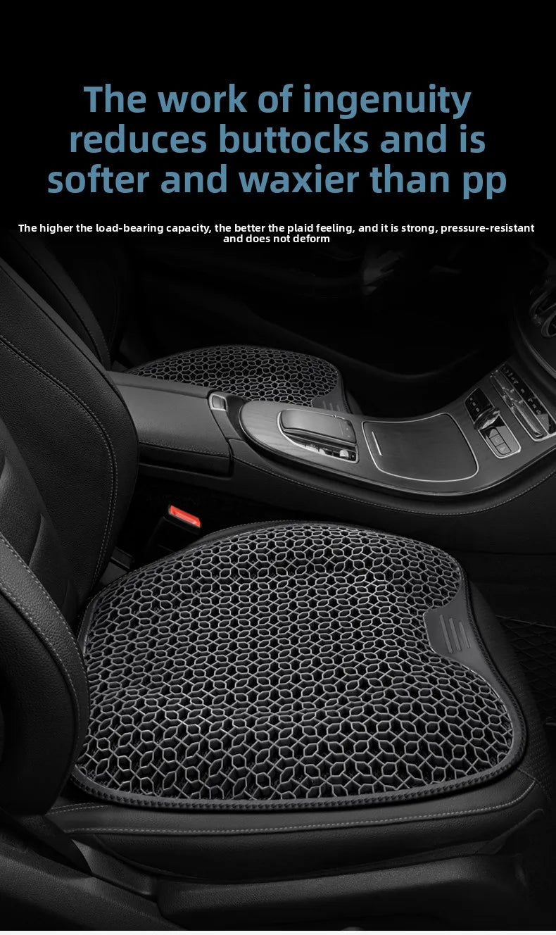 Honeycomb Design Gel Cushion Breathable, Soft and Easy to Clean Provides Comfortable Support Elastic Gel Car Seat Cushion
