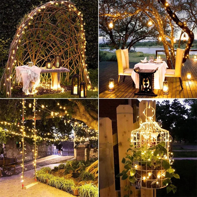 LED Solar Light Outdoor Garden Fairy String Light Led Twinkle Waterproof Lamp for Christmas Patio Tree Party 7m/12m/23m/33m
