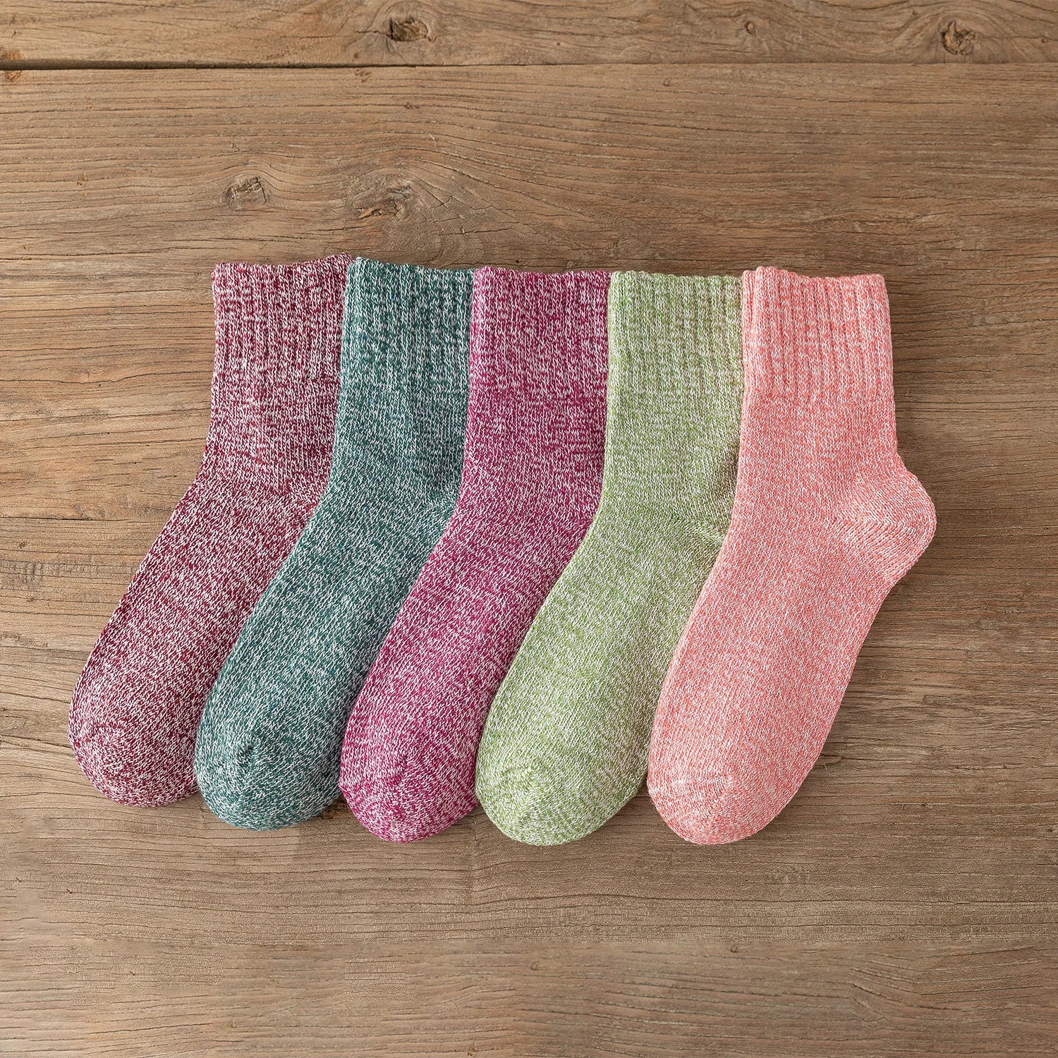 5Pairs/lot New Witner Thick Warm Women Socks Vintage Christmas Socks Colorful Socks Gift Free size YM7020