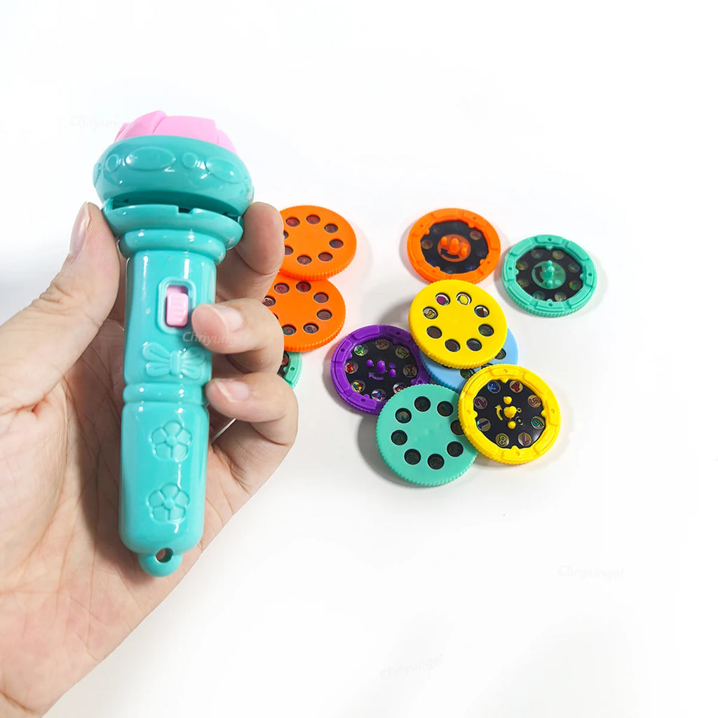 Projector Flashlight for Kids 10 Cards 80 Patterns Bedtime Toys Cartoon Light Educational Toy Gift for Toddler Boys Girls