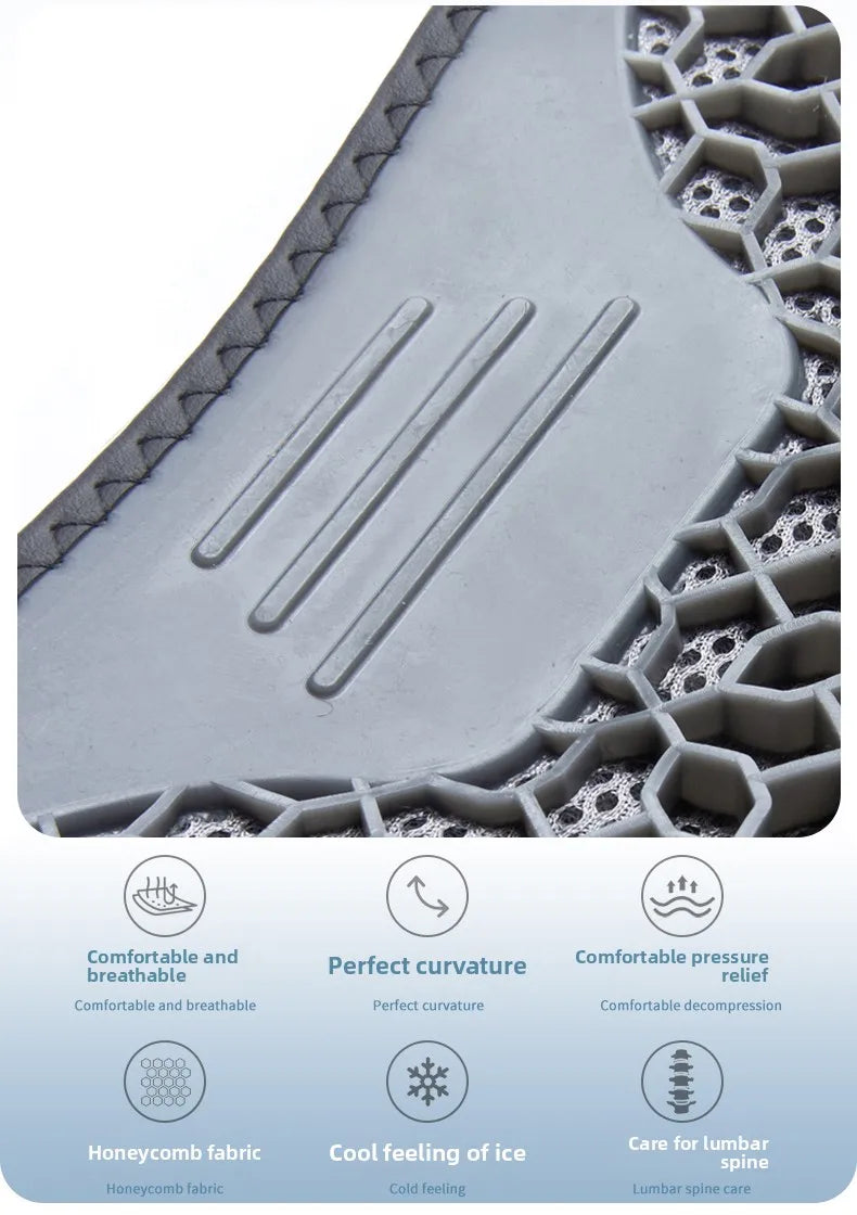 Honeycomb Design Gel Cushion Breathable, Soft and Easy to Clean Provides Comfortable Support Elastic Gel Car Seat Cushion