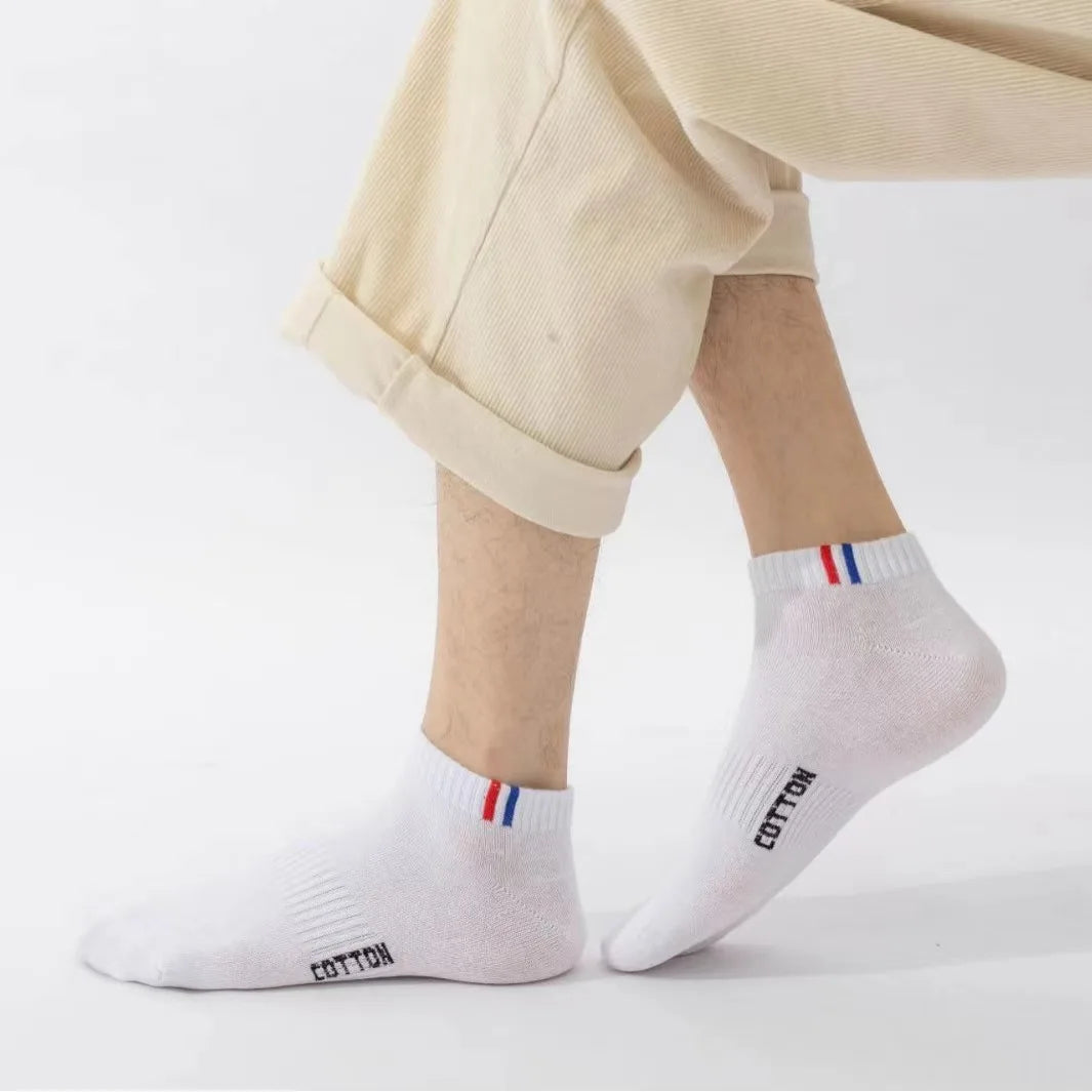 20/50 Pairs of High-Quality Soft and Comfortable Men's Sports Socks Casual and Breathable Black and White Short Socks