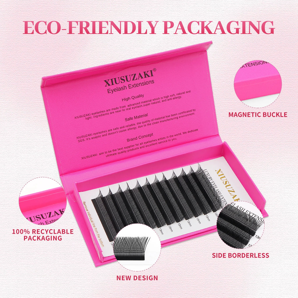 XIUSUZAKI YY Shape Black Brown Eyelashes Extensions Two Tips 2D YY False Lashes Natural Premade Volume Fans Individual Lashes