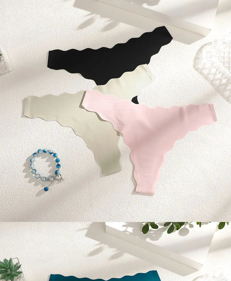 8Pcs Sexy Lingerie Women's Seamless Panties Ice Silk G-String Female Underpanties For Women Elasticity Thongs Secret G-String